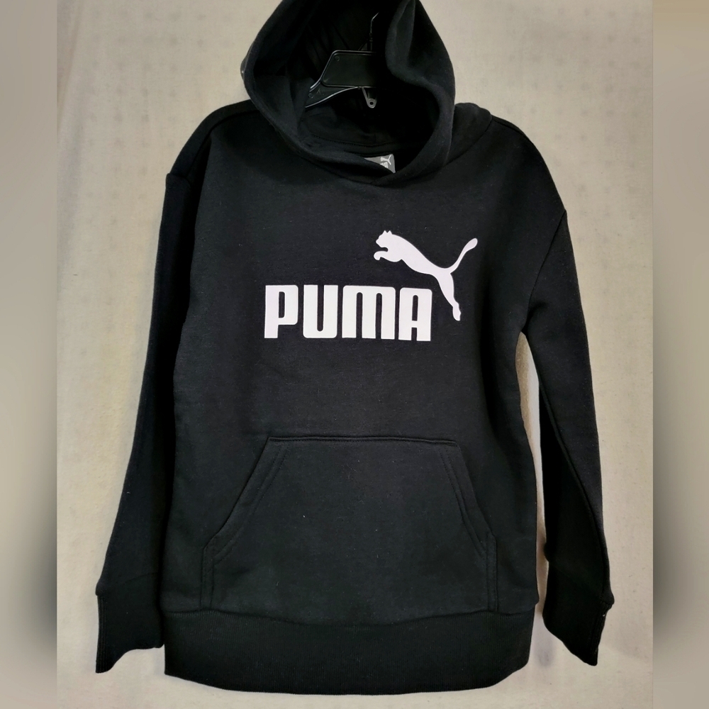 NWT! Puma Black Sweatshirt Iconic Logo pullover Hoodie various sizes available